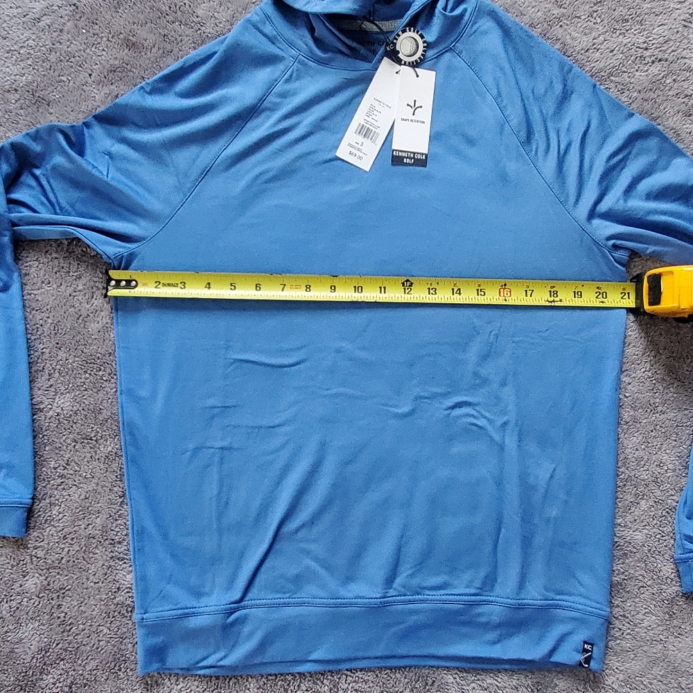 *NWT* Kenneth Cole Men's Golf Hoodie Shape Retention Stretch Light Blue, Small - Picture 9 of 12